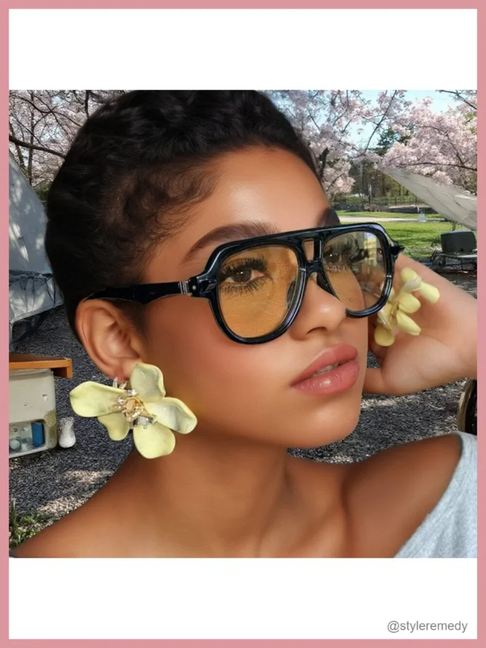 Retro Double Bridge Pilot Sunglasses with UV400 Gradient Shades